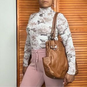 Tignanello Brown Leather Tote Bag